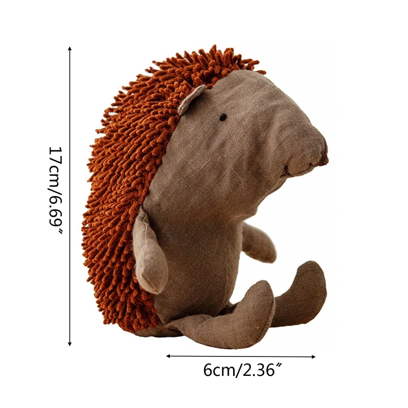 

Nordic Forest Animal Linen Hedgehog Doll Pillow Stuffed Plush Toys Home Decor
