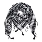 Арабская Куфия Мужская зимняя Военная Тактическая ветрозащитный шарф черный и белый 100% хлопок мусульманский хиджаб шемаг квадратный шарф