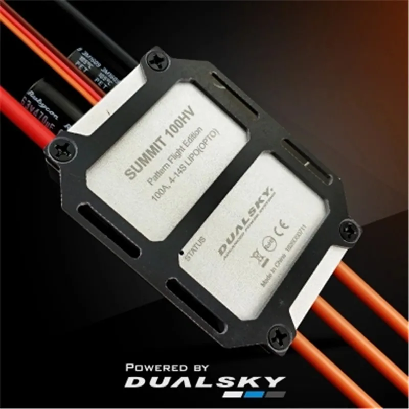 Controlador de velocidad sin escobillas Dualsky SUMMIT 100HV ESC SUMMIT series 100A, Lipo 14S, OPTO, brazo antichispa de 32 bits para F3A-1
