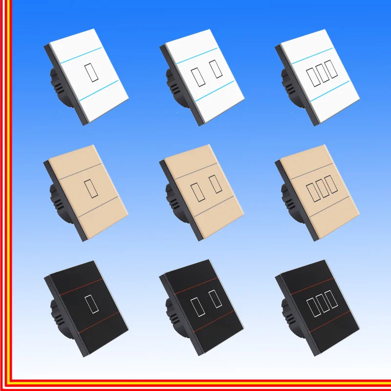 Электрический выключатель Rf433 черный/белый/золотой панель из хрустального