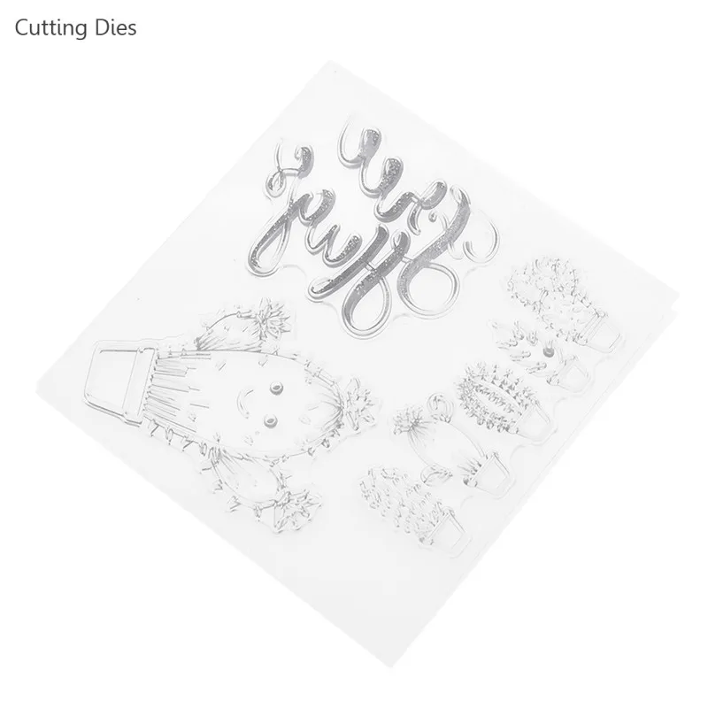 2019 милые прозрачные штампы с мультяшным КАКТУСОМ для скрапбукинга фотоальбома силиконовые резиновые