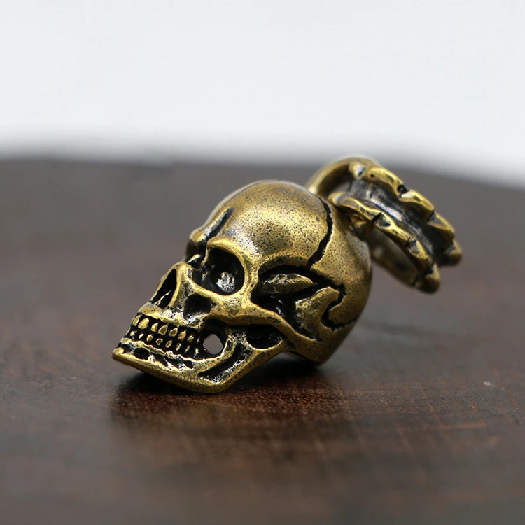 Цепочка с подвеской в виде черепа из чистой меди и латуни для мужчин | Украшения