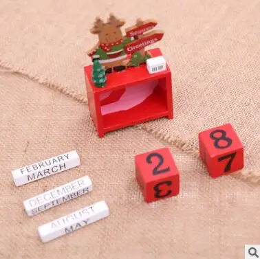Рождественский Деревянный Мини-календарь Рождественское украшение для дома