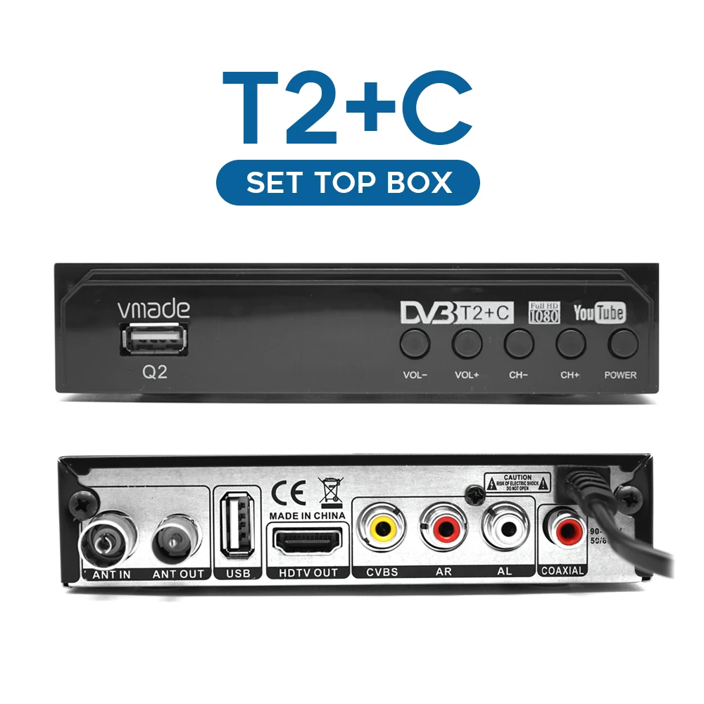 цифровая тв приставка 2021 Vmade DVB T2/DVB C HD TV тюнер Полностью 1080P dvb t2 цифровой приемник