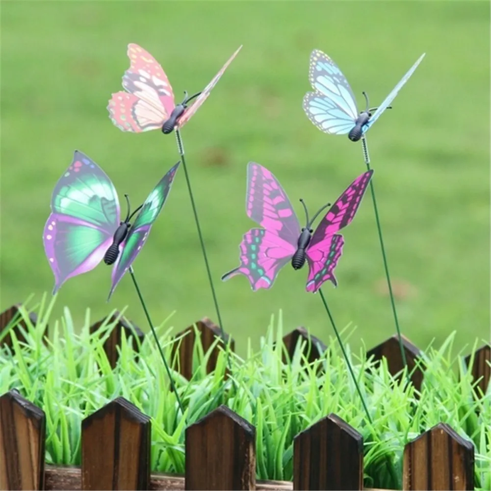 

Бабочки, украшение для сада, садовый горшок для двора, цветные, причудливые бабочки, стойки, цветочные горшки, украшение Jardineria