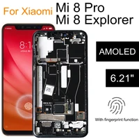 amoled for xiaomi mi 8 mi8 explorer in screen fingerprint lcd displaytouch screen assembly replacement
