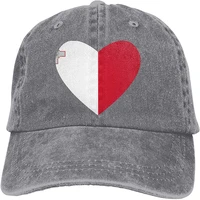 fashion soft flag of malta heart hat gift dad hat trucker hat cowboy hat
