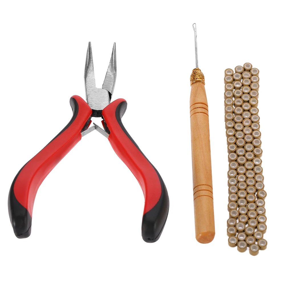 Набор инструментов для наращивания волос с пером 3 шт. плоскогубцы крючком игла