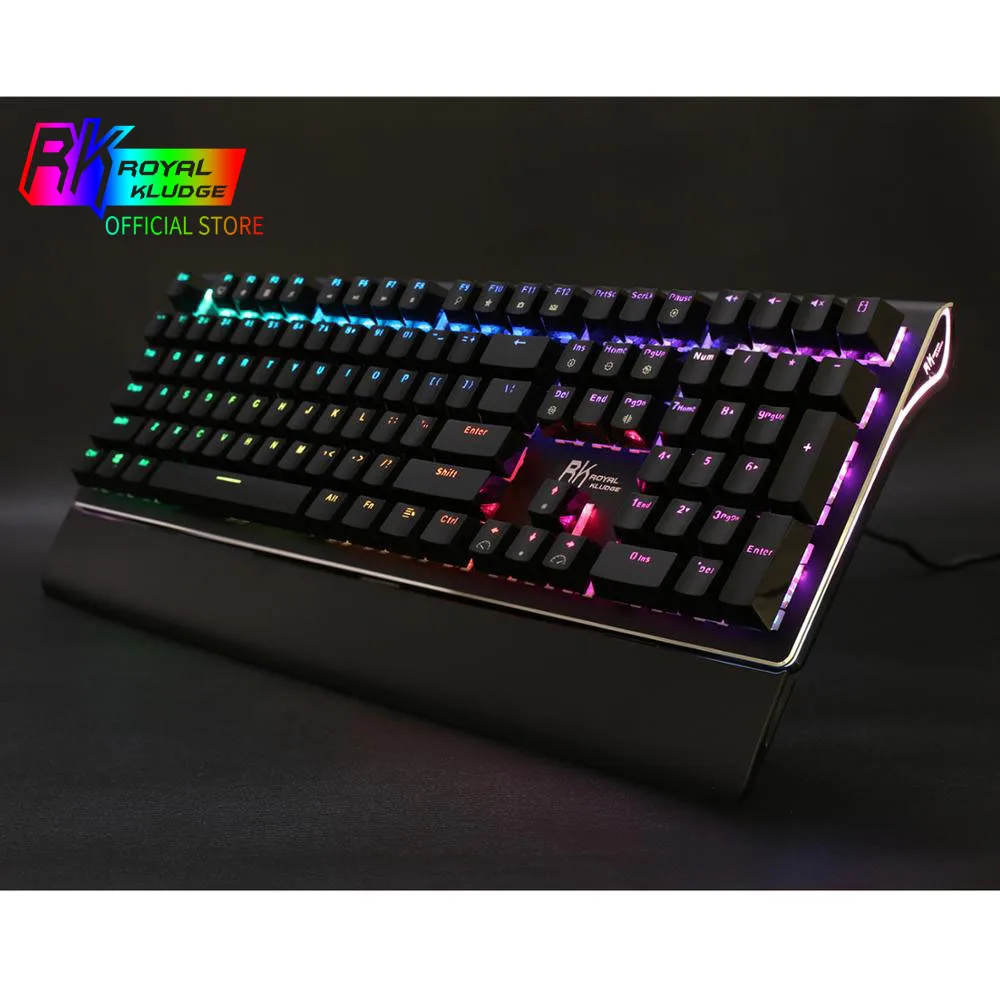 RK Amazing S108 RGB Механическая игровая клавиатура синие переключатели 108 клавиш защита