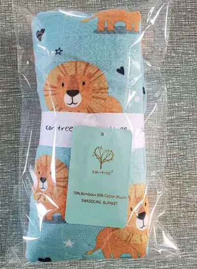 zm lion Муслиновые пеленальные одеяла для новорожденных с активной печатью 47x47 дюймов, Детские пеленальные одеяла из бамбукового хлопка, банное полотенце для младенцев - Цвет: zm lion