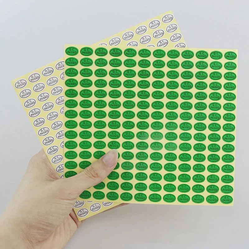 

Оптовая продажа 2700 шт./лот QC наклейки этикетки бумага QC прошедшие самоклеящиеся овальные наклейки белые/зеленые