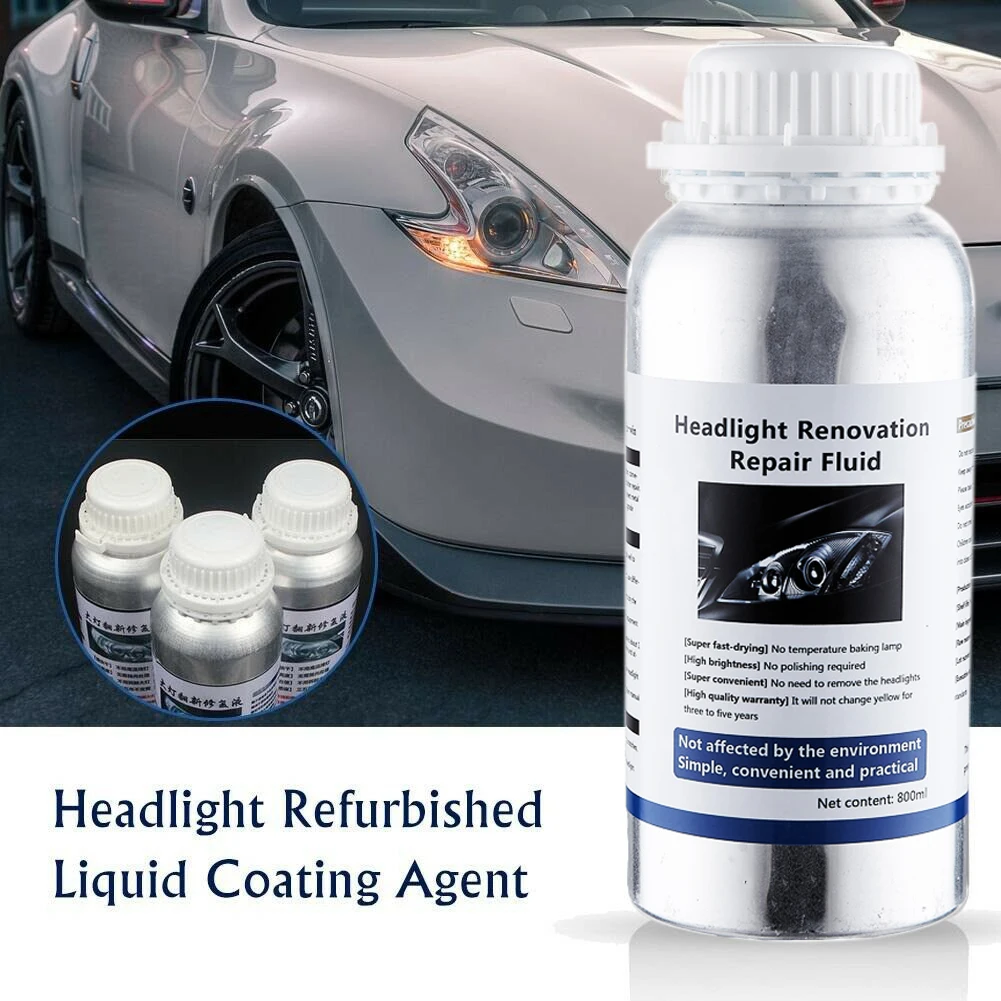 

800ml Headlights Liquid Polymer Headlight Chemical Polish Repair Fluid Refurbishment Scratch Repair Polishing Headlights Kit