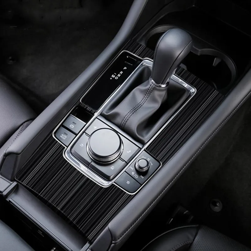 

Car stying, auto interior gear and brake panel trim for Mazda 3 2020 right hand drive,stainless steel,car accessories