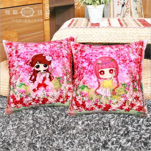 

Набор наволочек 45x45 см с изображением вишни, феи, ангела, Набор для вышивки лентами