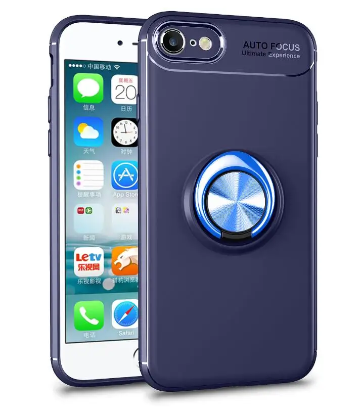 Чехол для iPhone 11 Pro XR XS 5 6 7 8 X ТПУ Скрытая подставка с автомобильным магнитом чехол для Apple iPhone 6 7 8 Plus XS MAX чехол Fundas - Цвет: Blue