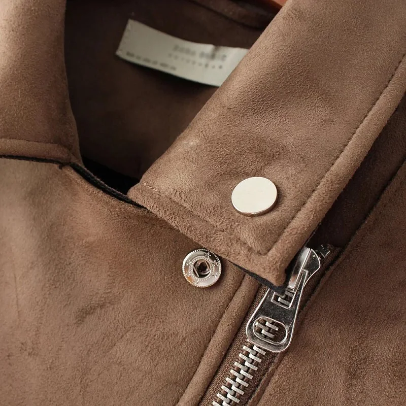 

2019 Top Brand S-XL New Spring Fashion Bright Colors Suede Jacket Ladies Basic Street Women Short PU Leather Jacket