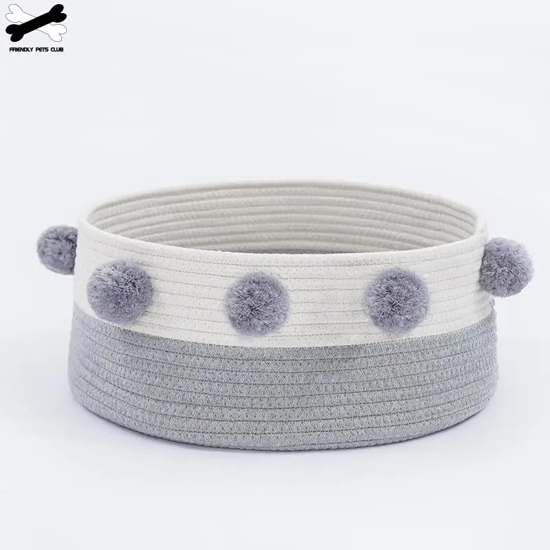 Nordic Cat Bed House For Eco-friendly Nest Kennel Small Dog Puppy Round Basket Summer Pet Supplies - Кровать-домик Nordic для кошек и маленьких собак, экологичное гнездышко, круглая корзина для летних дней.