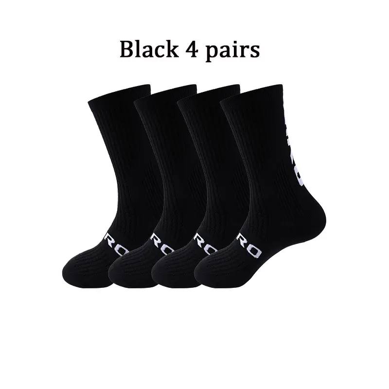 

Comfortable Breathable Cycling Socks Men 4 pairs/set stockings for Women Sports Active Football Compression Riding Socks Black
