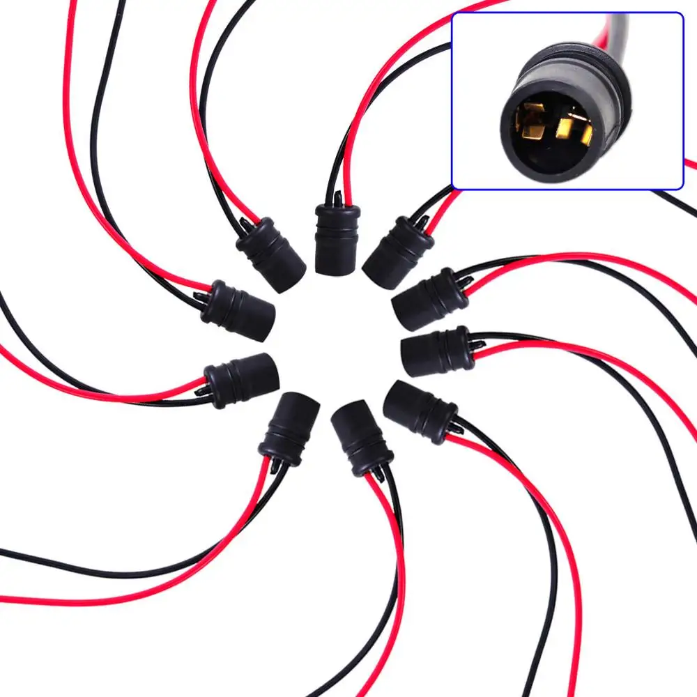 

EIDRAN 10pcs T10 W5W Car Truck Boat Light Bulb Socket Holder Soft Rubber Connector