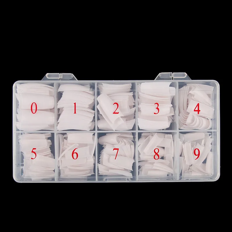 500 шт./Коробка Искусственные ногти-накладки Full Cover Nails Цветные балетки Акриловые прозрачные капсулы Французский маникюр Ложные ногти.