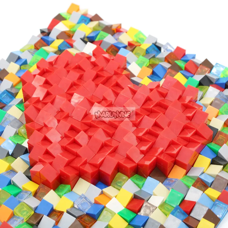 MARUMINE кубики MOC набор 641 шт. с Строительная пластина для строительных блоков Presentoir
