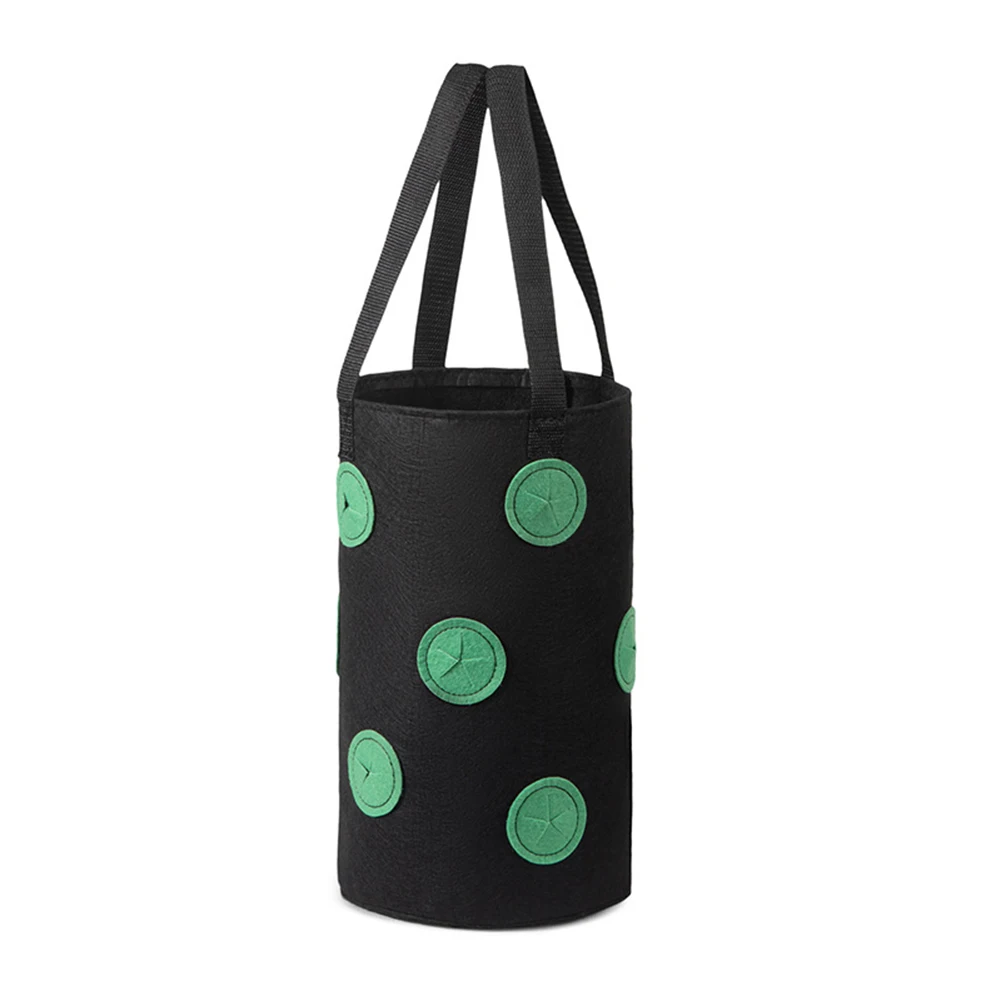 

3 Gallon Portable Non-woven Cloth Strawberry Planting Growing Bag Hanging Plant Pot Pouch