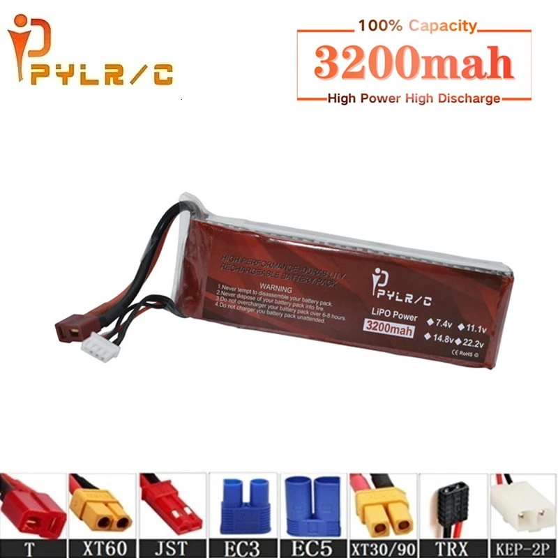 Bater&iacute;a Lipo de alta velocidad para helic&oacute;ptero de control remoto, 14,8 v, 3200mAh, bater&iacute;a de litio de 4s, 14,8 v, 50C, bater&iacute;a de Dron T/XT60-0