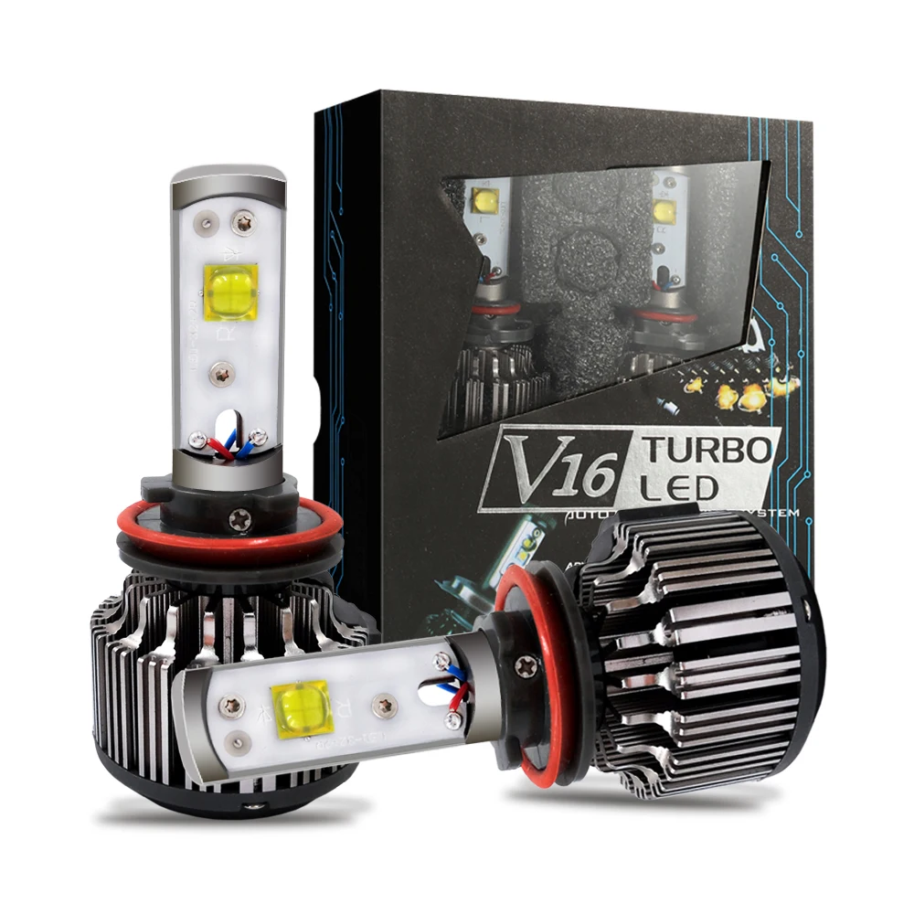 Автомобильный светодиодный налобный фонарь H7 H8 H9 H11 9005 9006 CREEs 30 Вт 40 V16 Turbo