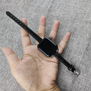 Slim correa for apple watch strap SE 6 5 4 40mm 44mm 3 38mm 42mm band thin leather belt for iwatch s