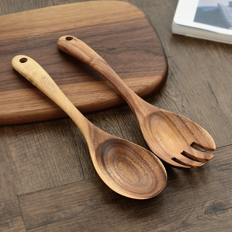 Деревянная искусственная большая столовая ложка из натурального дерева с