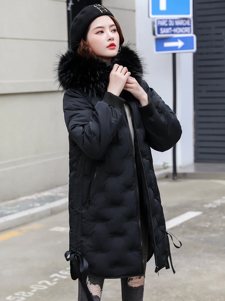 Женская парка Длинная женская куртка с капюшоном женские пальто зимние парки