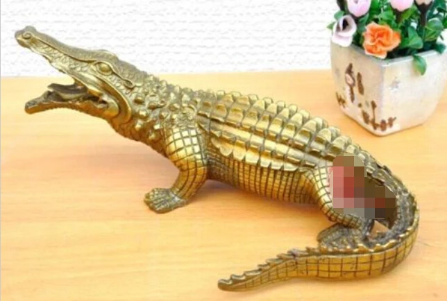 WBY---620 + хорошая бронза латунь Аллигатор статуя крокодила Рисунок 9 &quotДлинные | Дом