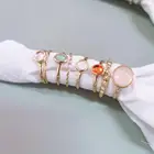 2020 Новое винтажное Трендовое золотистое кольцо для женщин и девушек 8 шт.компл. простое металлическое кольца, ювелирные подарки