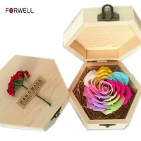 forwell wooden rose box artificial flower unfade flower rose gift for christmas party girlfriend gift mothers day gifts