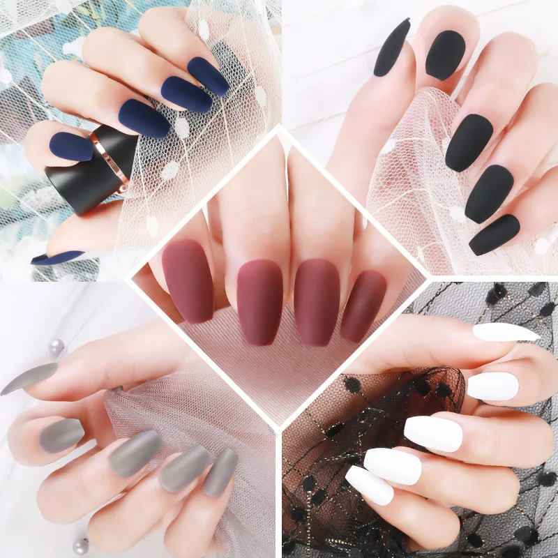 24Pcs Reusable False Nail Tips for Decoration With Designs Press On Fake Nails Long Lasting Nail Art Tools Fake Nails Tips