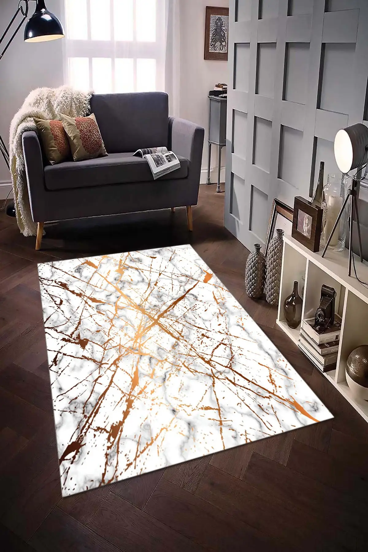 Нескользящий кожаный напольный декоративный ковер кремового цвета для гостиной