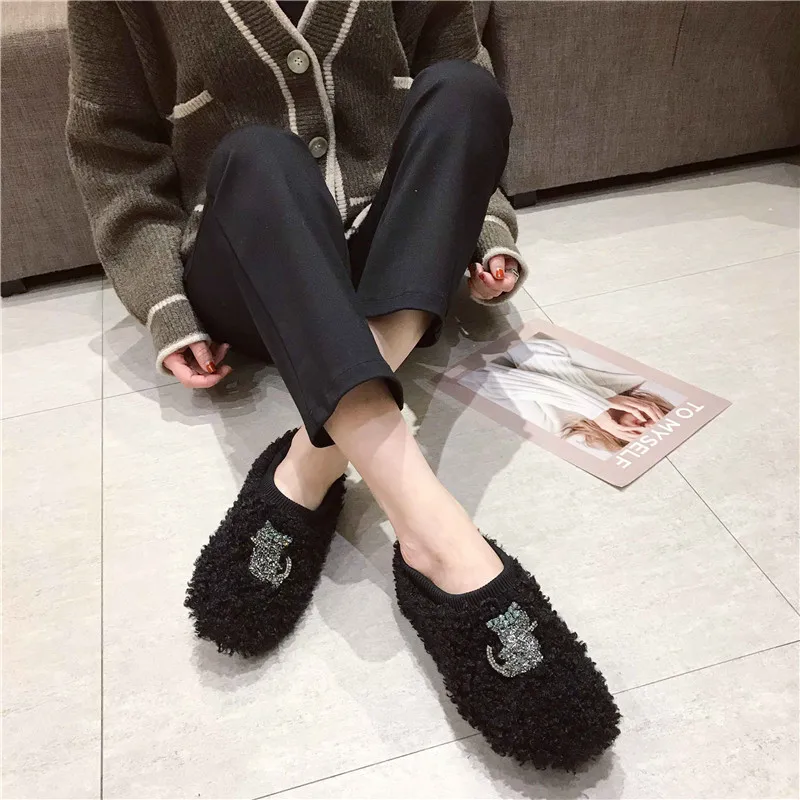 

Boat Shoe Casual Female Sneakers Round Toe Dress Flats Women All-Match Autumn Loafers Fur Modis New Winter Fall 2021 Solid Leisu