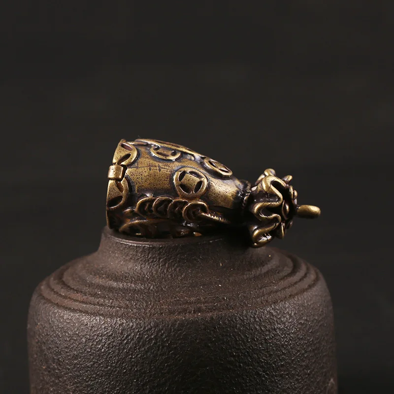 Винтажная пустая сумка для денег из чистой меди брелок ключей на удачу подвески