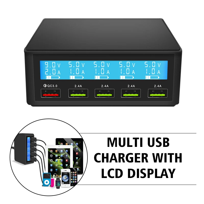 Фото Универсальное зарядное устройство Quick Charge 3 0 с 5 портовым - купить
