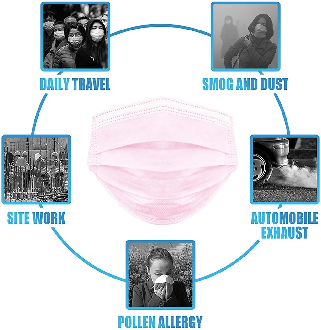 Маска унисекс для очищения лица от пыли 3 слойная маска фильтр рта 50 шт.