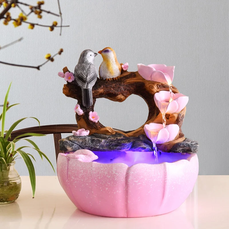 110 В/220 В современный свадебный подарок смоляная Цветочная птица водный фонтан
