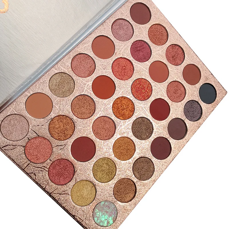 Палитра теней для век 35 цветов коричневый оранжевый матовый перламутровый блеск