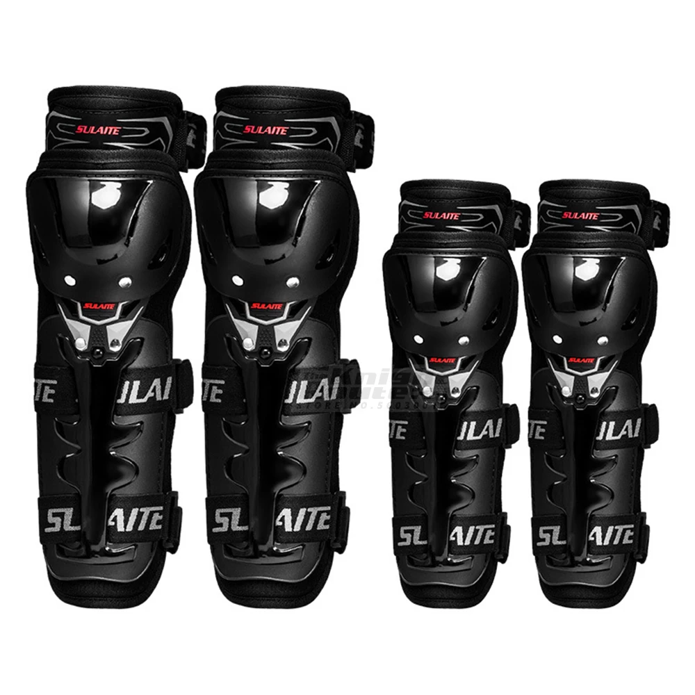 Black Motorcycle Knee Pads Moto Elbow Set Motorbike Kneepad Riding Motocross MX Protector Suit Racing Guards Gear | Автомобили и