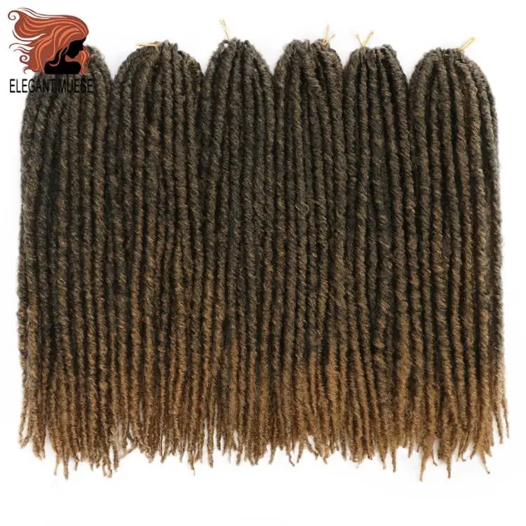 20 дюймов мягкие крючком косички Jumbo Dread прическа Омбре цвет синтетический искусственный Locs плетение волос наращивания