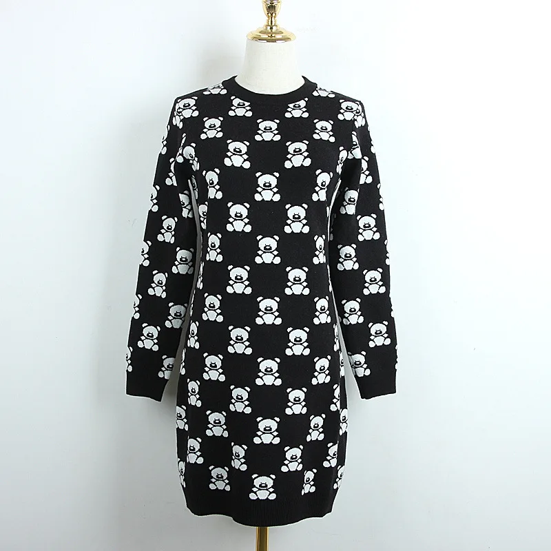 Платье с героями мультфильмов свободная вязаная сумка большого размера длинными