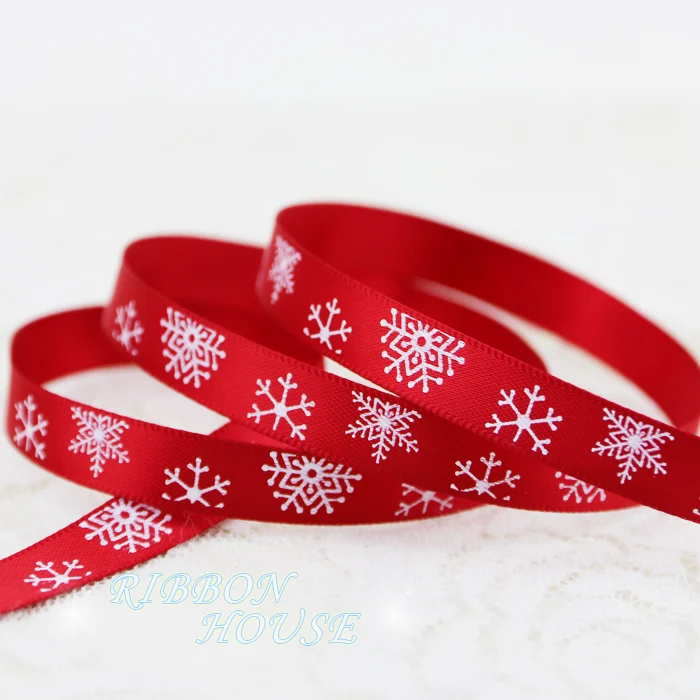2meters/lot 3/8&quot(10mm) Top Quality Silk Satin Printed Christmas ribbon gift ribbons Wholesale Sewing Fabric Handmade DIY | Дом и сад