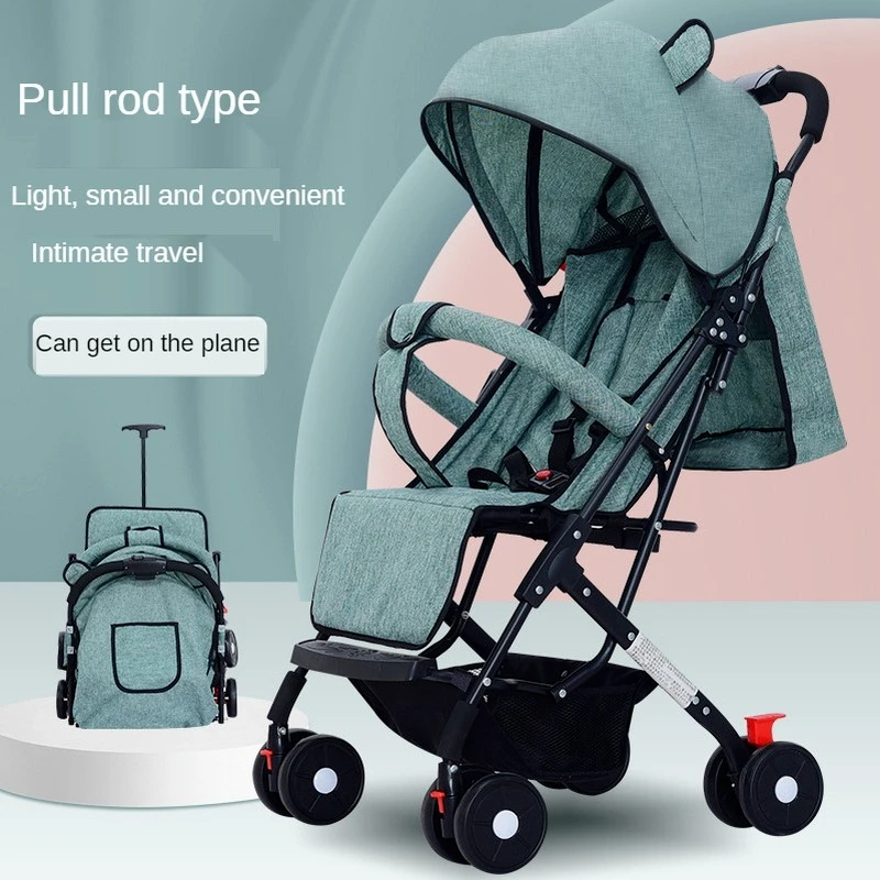 Baby Stroller Portable Three-folding Stroller Foreign Trade Processing High Landscape Four-wheel Stroller