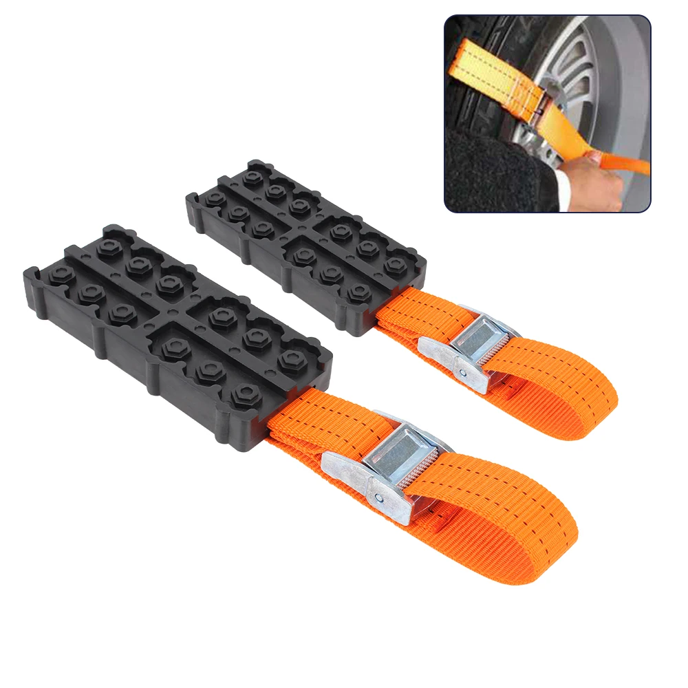 

Emergency Snow Mud Sand 1 PCs Car Tire Traction Blocks Durable PU Anti-Skid Tire Chain Straps For Snow Mud Ice
