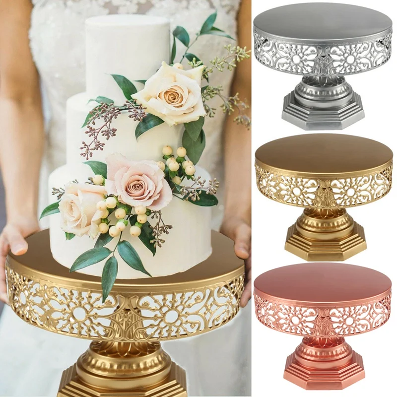 

Birthday Cupcake Wedding Party Round Tray Metal Pedestal Fruits Holder Dessert Display Celebration Cake Stand
