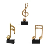 golden musical note figurines handcraft desk ornaments living room wine cabinet home decor accessories art statuette